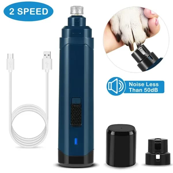 Dog Nail Grinder 2 Speeds Quiet USB Rechargeable Pet Nail Grinder Professional Pet Nail Trimmer Cordless Paws Grooming Dog Nail Grinder 2