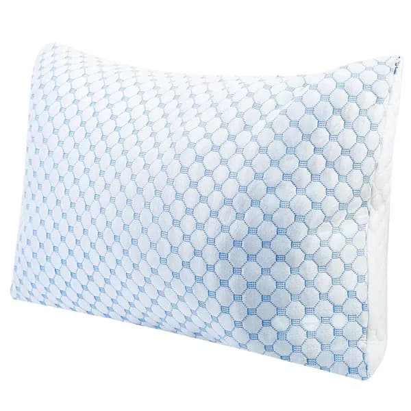 Cooling Memory Foam Pillow Ventilated Soft Bed Pillow With Cooling Gel Infused Memory Foam Heat Reducing Cooling Fiber Breathable Machine Washable
