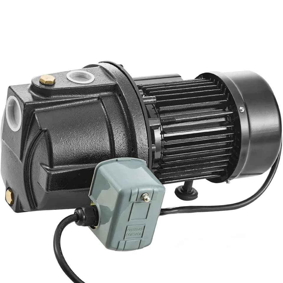 1HP Premium Cast Iron Shallow Well Jet Water Pump, 115 Volt, 17.6 GPM 164 FT Maximum Head Irrigation Water Pump, For Agricultural Garden Irrigation System High-Rise Water Supply Shower Booster