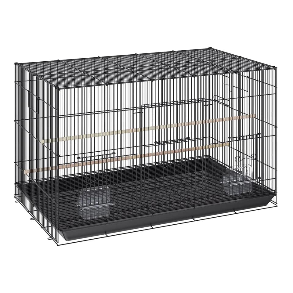 30 Inch Bird Cage, Metal Large Parakeet Cages For Cockatiels Small Parrot Budgies Lovebirds Canaries, Pet Bird Cage With Rolling Stand And Tray