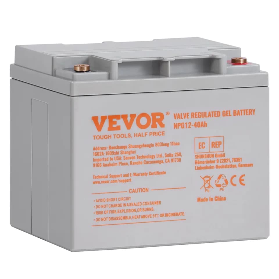 Deep Cycle Battery, 12V 40AH, AGM Marine Rechargeable Battery, High Self-Discharge Rate 400A Discharge Current For Mobility Scooters Electric Wheelchairs Go-Karts E-Bikes, Tested To UL Standards