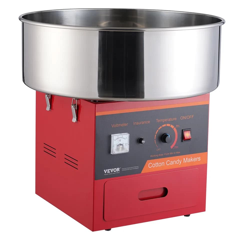 Electric Cotton Candy Machine, 1000W Candy Floss Maker, Commercial Cotton Candy Machine With Stainless Steel Bowl, Sugar Scoop, And Drawer, Perfect For Home Kids Birthday, Family Party, Red