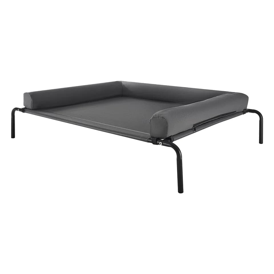 Elevated Dog Bed For Large Dog Portable Raised Dog Cot With Pillow XL Gray