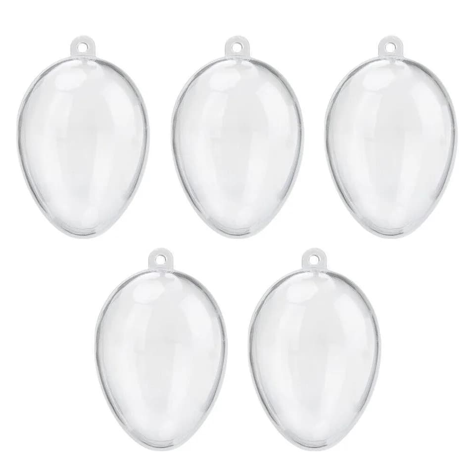 5 Clear Plastic Fillable Christmas Balls Christmas Tree Decorations