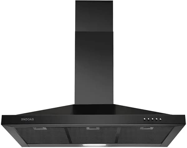 Range Hood 36 Inch Black Wall Mount Range Hood In Black Stainless Steel Kitchen Vent Hood