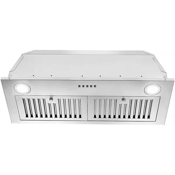 Range Hood Insert 30 Inch; Stainless Steel Kitchen Vent Hood 600CFM; Built-in Kitchen Stove Hood W/Front Button Controls And Front LED Lights; Baffle Filters; Ducted/ductless Convertible Duct