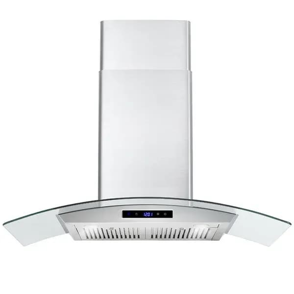 30 Inch Wall Mounted Range Hood 700CFM Tempered Glass Touch Panel Control Vented LEDs