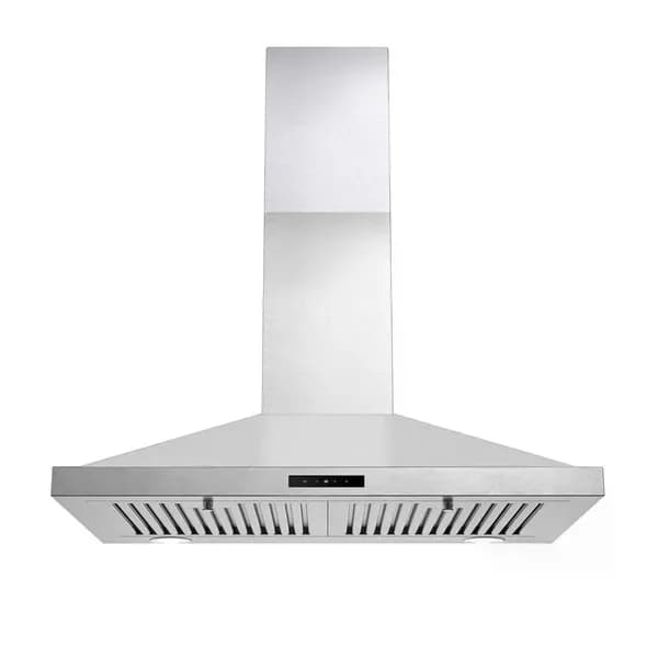 Range Hood 30 Inch, Vent Hoods 30 Inch Stainless Steel, 450 CFM Ductless/Ducted Convertible Kitchen Hood With LED Light Baffle Filters, 3 Speed Exhaust Fan,Touch Control