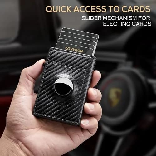 Airtag Wallet Men Minimalist Up Wallet With Money Clip RFID Card Holder Slim Wallet With Airtag Holder,ID Window