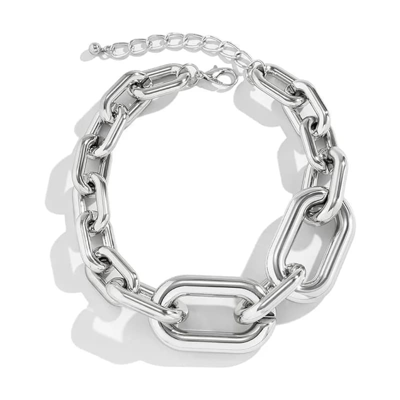 Necklaces For Women, Silver Chain Necklace Chunky,Necklace Link Chain Choker Vintage Heavy Metal Thick Chain