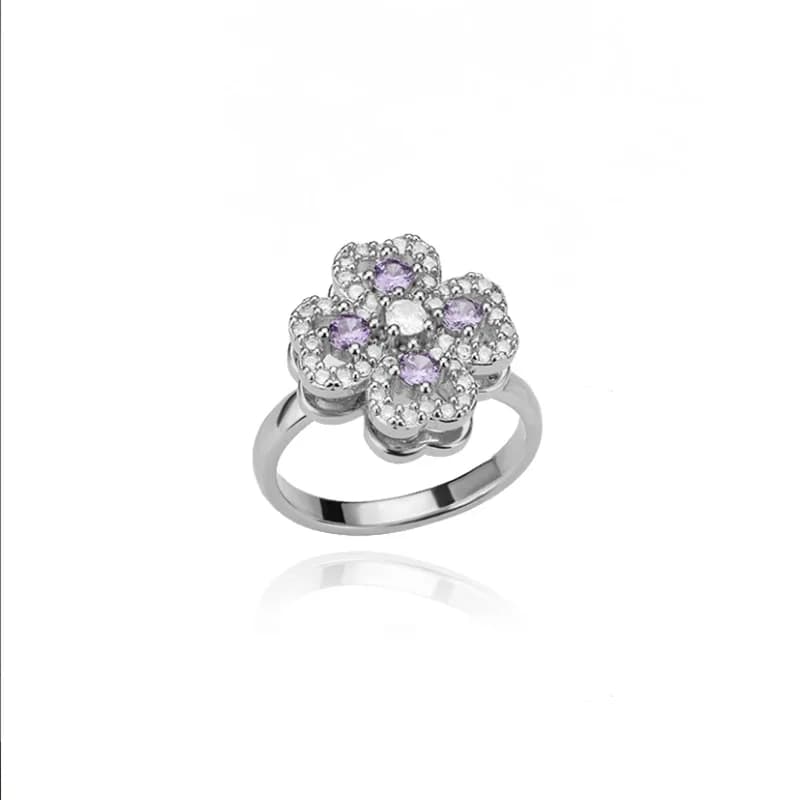 Rotate Rings For Women,Zircon Stainless Steel Open Adjustable Ring Gift Jewelry