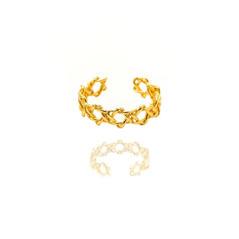 24k Gold Jewelry,Adjustable Ring Vintage Charm Jewelry,Fine Gold Celtic Knot Band Eternity Ring