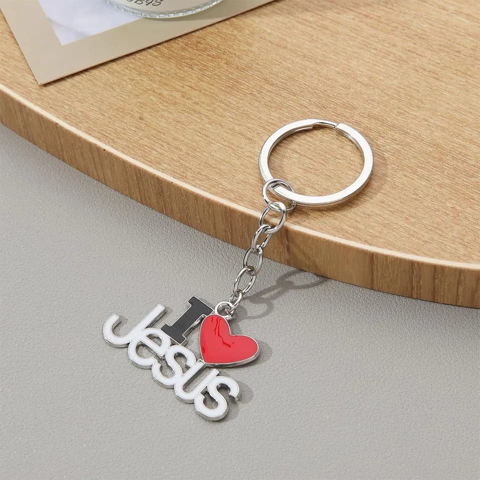2pcs Jesus Pendants Keyrings Keychains Religious Door Car Key Holders Jesus Key Rings Religious Favors For Christians Easter Prayer Gifts