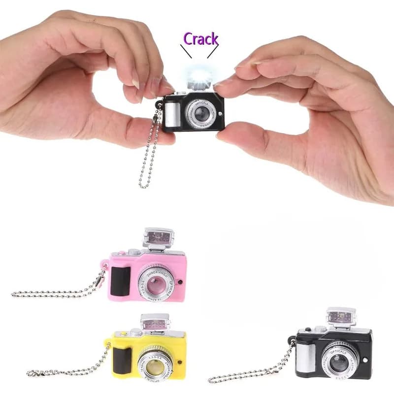 3PCS Mini Camera For Doll For Creative Camera Led Keychains With Sound LED Flashlight For Key Chain