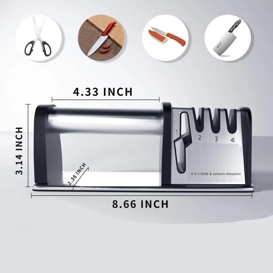 Non-slip Kitchen Knife Sharpener, Ergonomic Handle, Safe And Fast Knife Sharpening Tool, Suitable For Home And Restaurant Use.