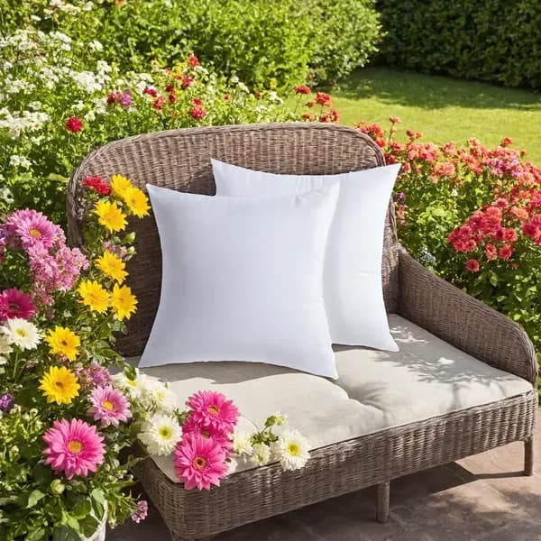 White Square Pillows 2-pack With Bubble Wrap Suitable For Bed Cushions, 18X18 Inches, Sofa Cushions, Patio Cushions, Cushion Inserts, Breathable, Hand Washable, OKO-100 Certified.