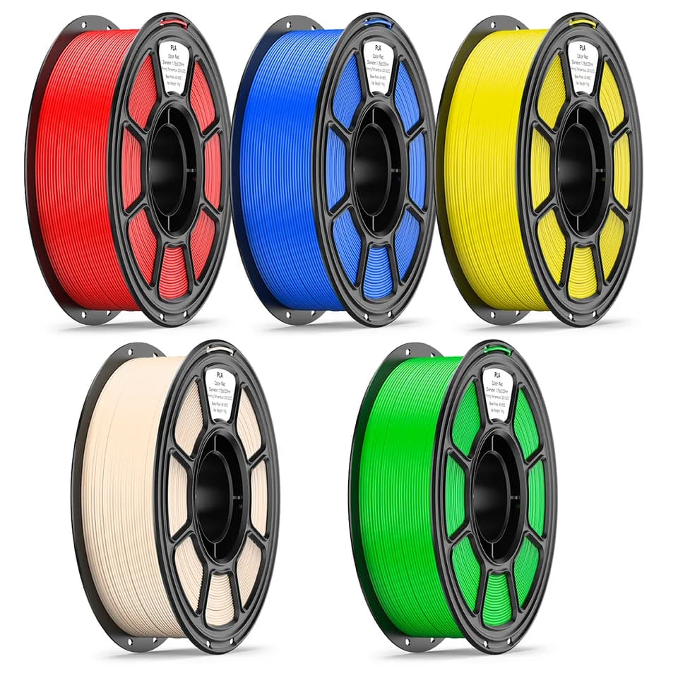 PLA 5 Pack 3D Printer Filament, 1.75mm PLA Filament Bundle, 5 Rolls Set For FDM 3D Printers, Smooth Printing, Low Warping, Easy To Print, Multi Color Filament For DIY, Prototyping, Model Making & Crea