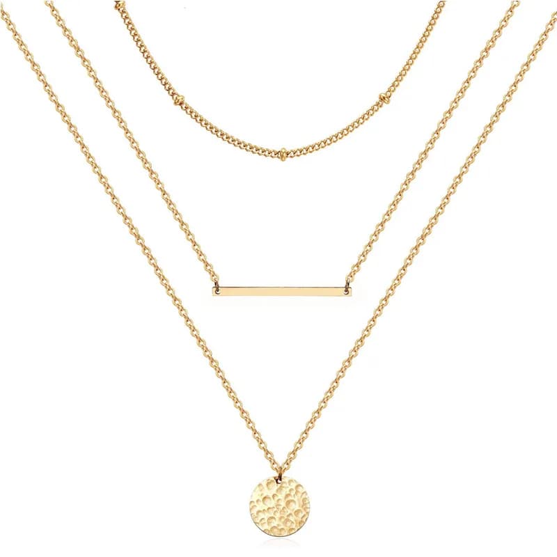 14K Gold Layered Choker Necklace
