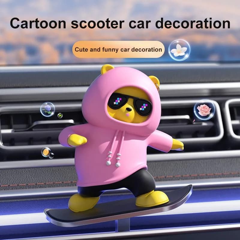 Heat-resistant Car Dashboard Skateboard Bear Decoration, Remains Unchanged After Prolonged Exposure To Sunlight, With Exquisite Craftsmanship And Beautiful Appearance