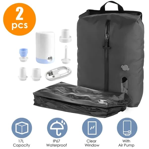 Vacuum Bags With Pump Packing Organizers For Clothing Luggage Backpack Suitcase