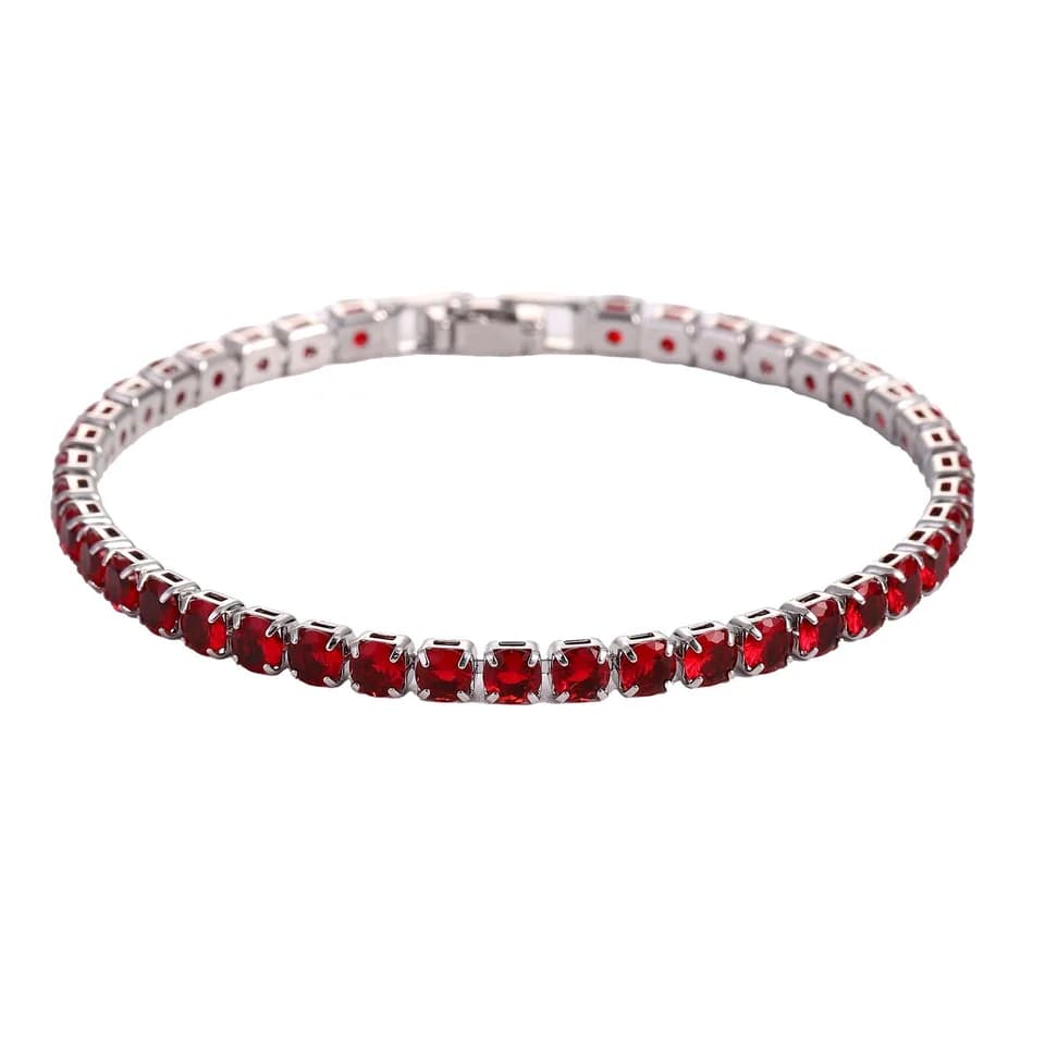 Sparkling Tennis Chain Bracelet, 14K Gold Plated Cubic Zirconia Wristband, Dainty Unisex Jewelry For Wedding, Party & Daily Wear