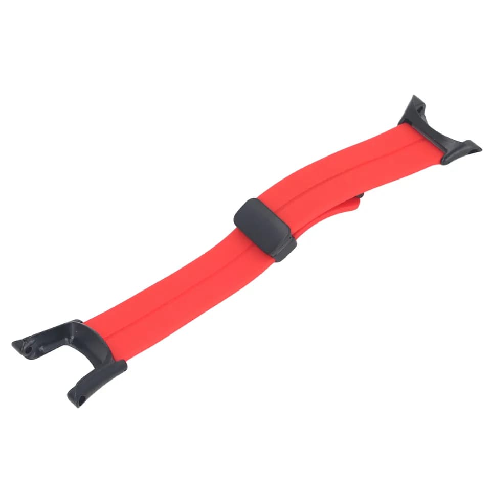 Magnetic Silicone Watchband For Suunto Ambit 1 2 2S 2R 3 Sport 3 Peak Folding Clasp Adjustable Magnetic Closure Watch Strap Red