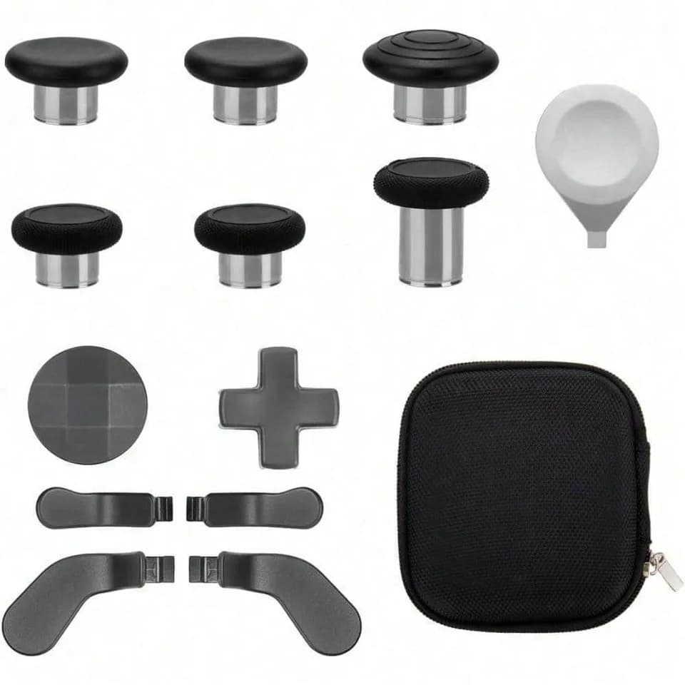 Elite 13 In 1 Metal Thumb Sticks Series, 2 Controller Accessory Sets, Gaming Accessory Replacement With Metal Mod 6 Swap Joysticks, 4 Paddles, 2 D Pads, 1 Tool