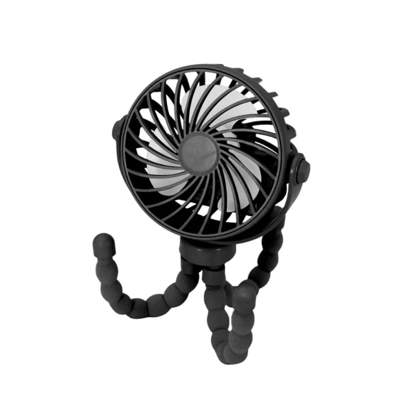 Octopus Fan Black Li-On Rechargeable