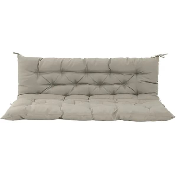 Outdoor Swing Cushions 70 Inch, Waterproof 4in Thick Porch Swing Cushion Replacement With Backrest And Ties, Comfortable 2-3 Seat Pation Swing Pad For Backyard, Garden, Lawn, Outdoor Furniture-khaki