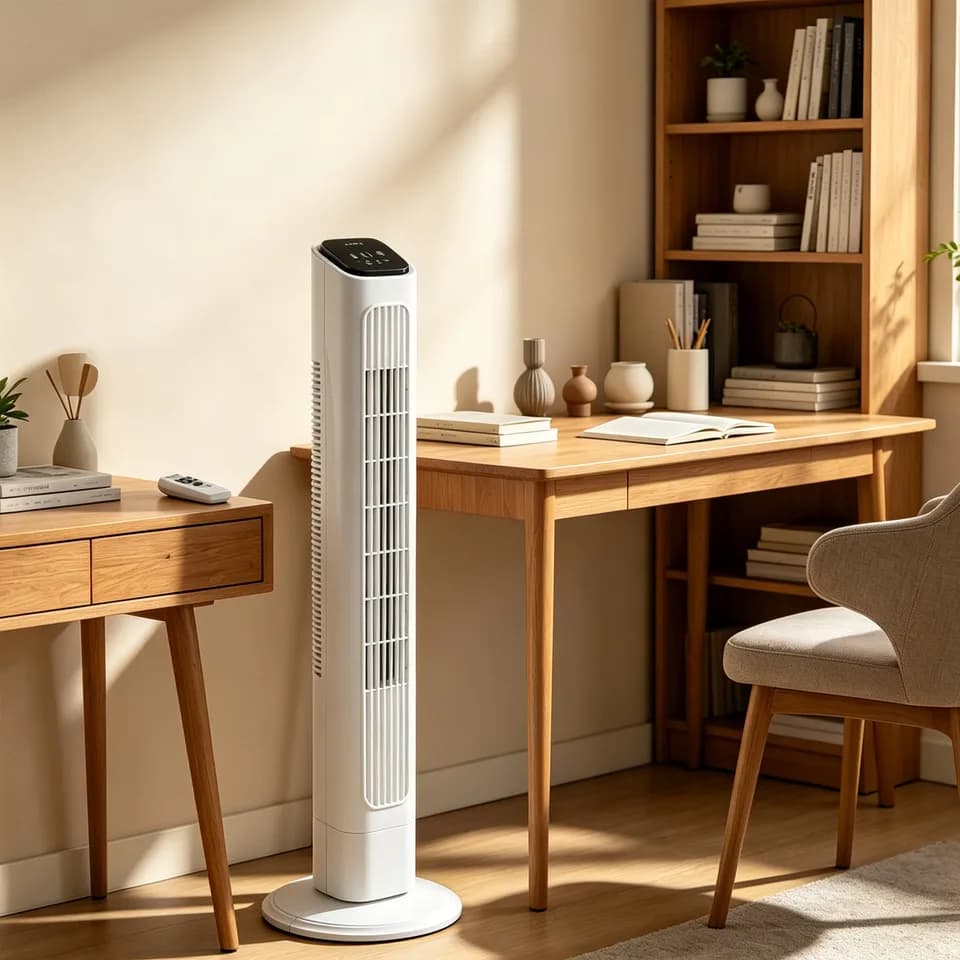 36 Inch Tower Fan, 110V 45W Quiet Cooling Column Fan With Copper Motor, Touch & Remote Control, 3 Speeds 3 Modes, 9H Timer, Wide Oscillating Standing Fan For Bedroom Office Home