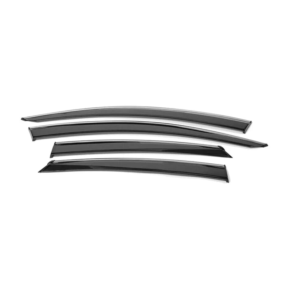 Fits 16-21 H Onda Civic Sedan OE Style Window Visor Rain Guard W- Chrome Trim 4PC