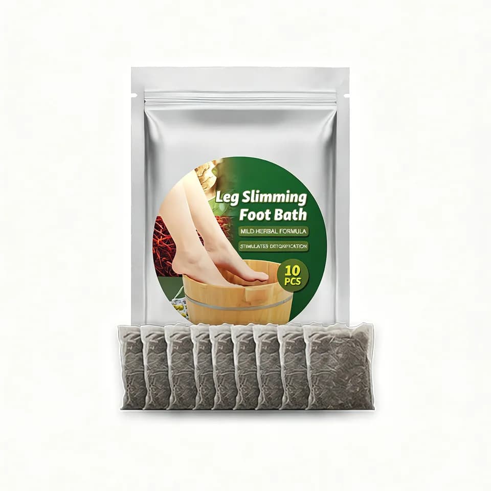 Herbal Leg Slimming Foot Bath Bags With Ginger, Saffron & Ginseng, Detox Foot Soak For Boost Circulation, Dispelling Cold & Dampness, 10 Counts