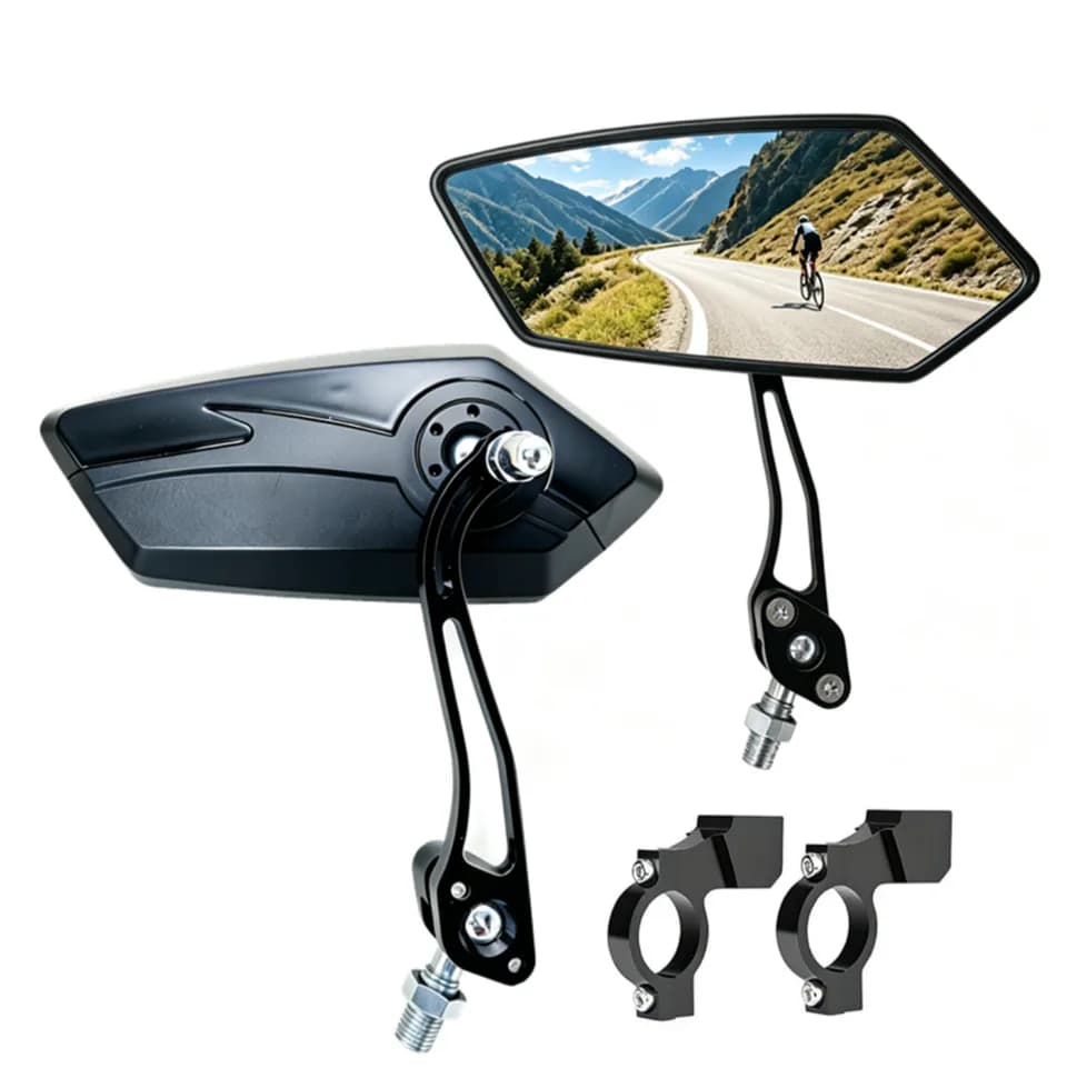 Bicycle Mirrors E-Bike Rearview Mirrors 1 Pair Right Left MTB City Bike Mirror Rotatable And Adjustable Wide Angle Rear View