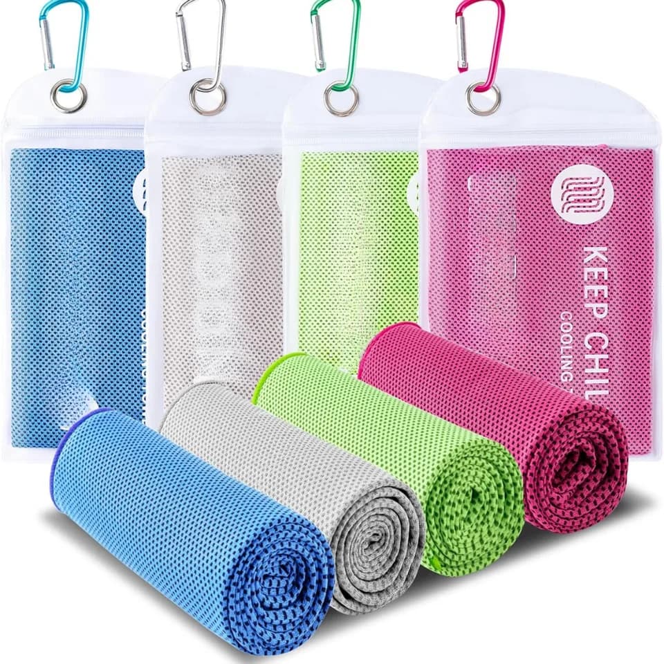 Cooling Towels 4 Pack Microfiber Chilly Towels For Sports, Gym & Outdoor Activities