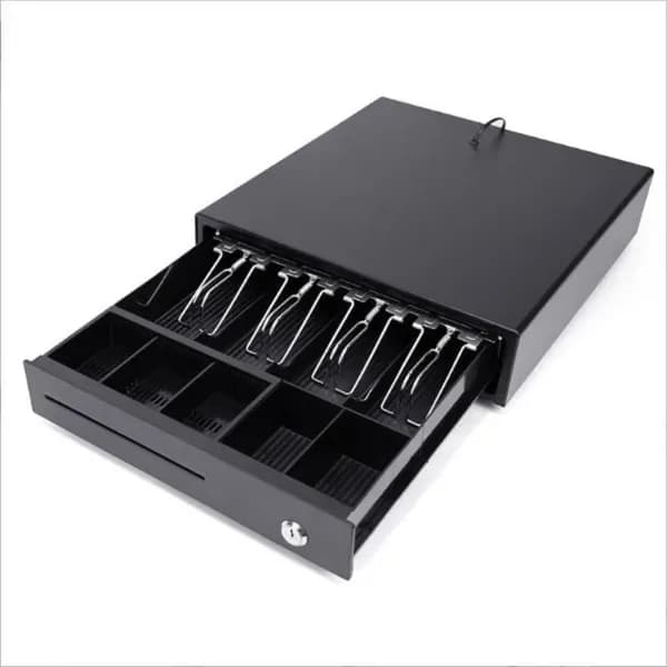 Electrically Opening Cash Drawer, Space-Saving Money Drawer With Coin & Banknote Tray