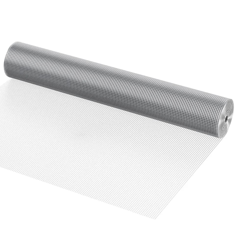 Hardware Cloth 1/4 Inch 36 Inch X 50 Ft 23 Gauge Chicken Wire Fence, Hot-Dip Galvanized After Welding Metal Wire Mesh Roll, Garden Plant Welded Fencing Roll Supports Poultry Netting Cage Fence