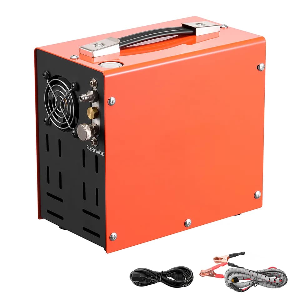 PCP Air Compressor 4500PSI PCP Airgun Compressor & External Converter, Manual Stop 350W DC12V/AC120V Portable Paintball Tank Compressors For Air Rifle, Scuba Diving Bottle