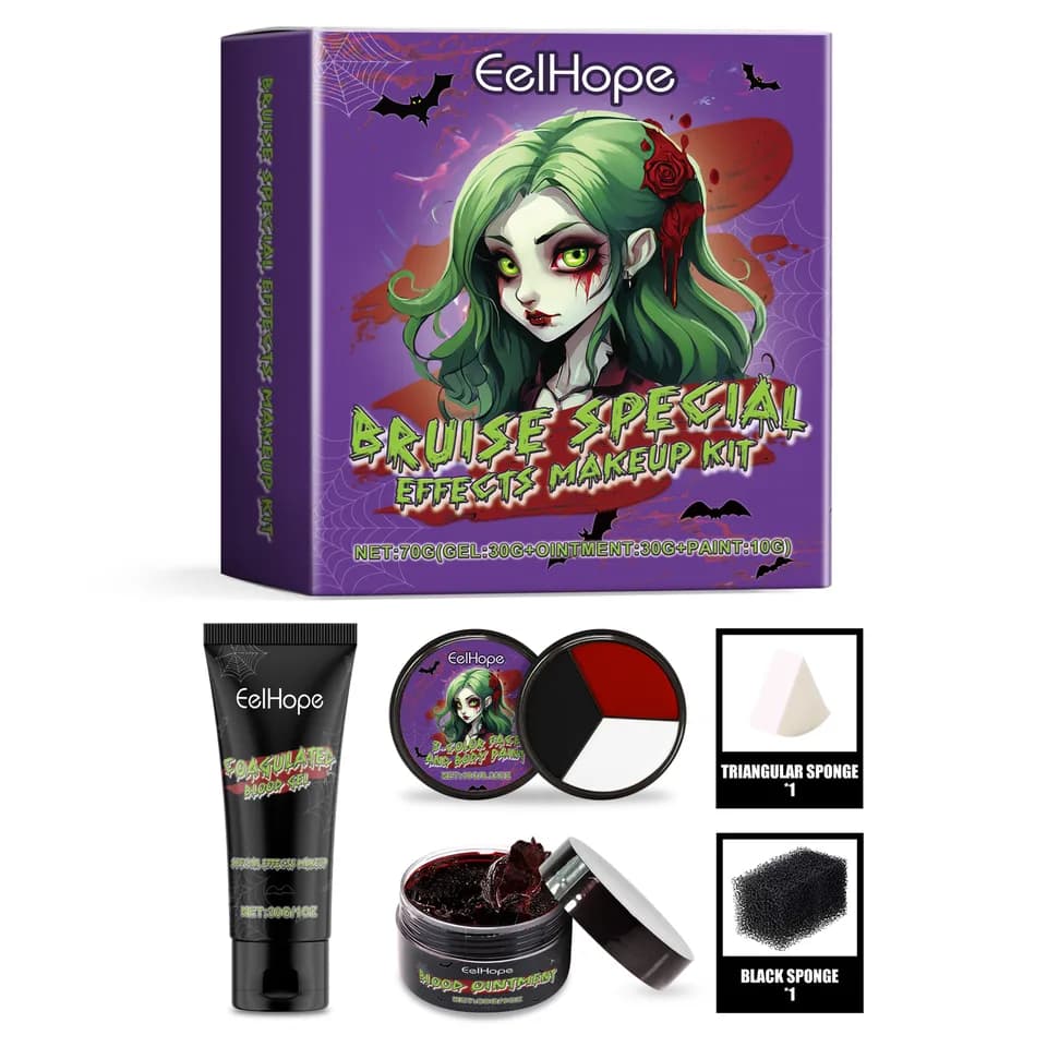 Halloween Bruise Special Effects Makeup Kit, Vampire Zombie SFX Face Body Paint Set For Cosplay Party
