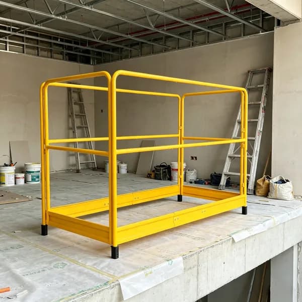 6ft Scaffolding Safety Guardrail, 55.4 Lbs Rustproof Carbon Steel Baker Style Guard Rail System