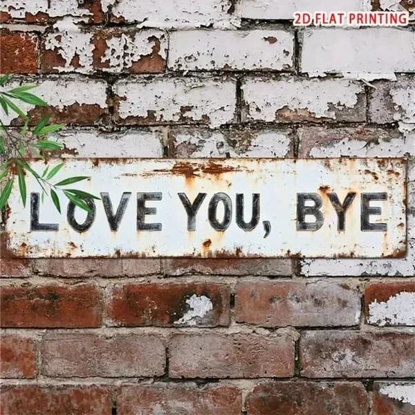 CIFbuy Vintage Love You Bye Bye Metal Sign Home Bar Cafe Decor Xmas Halloween Gift Wall Decor 8x12 Inches (TikTok, Temu Pick-up Service)