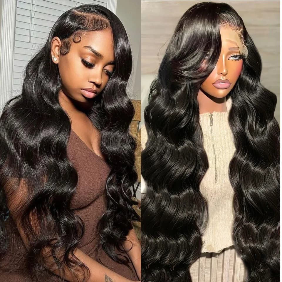 13x6 Front Lace Human Hair Wig, Natural Color, Body Wave, Density