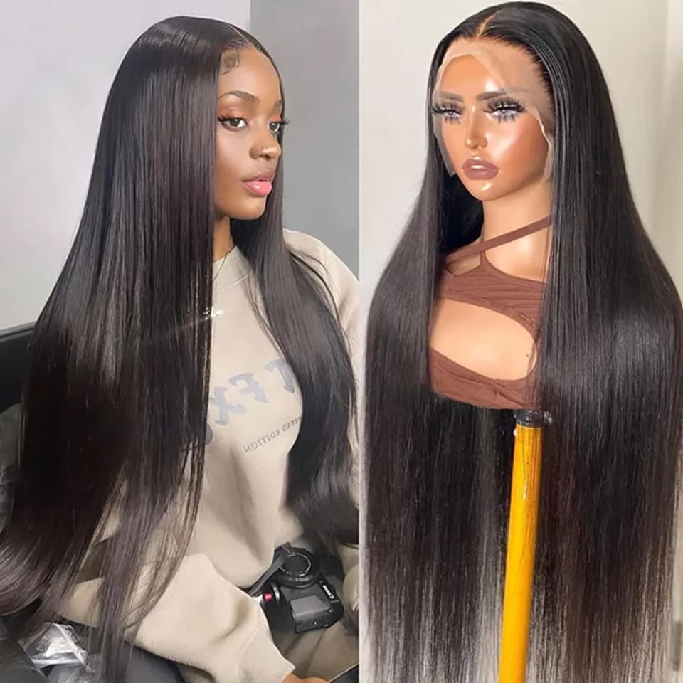 13x4 Lace Front Human Hair Wig Natural Color, Straight Texture, Density