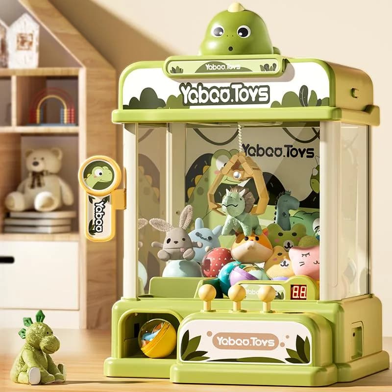 Popular Mini Home Claw Machine, Available In Rabbit And Dinosaur Designs, Perfect For Kids And Families.