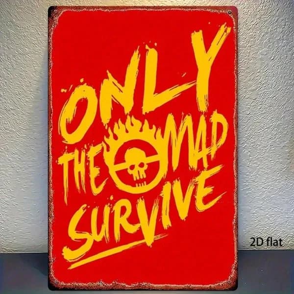 CIFbuy Vintage Metal Sign 8x12 Inch "Only The Mad Call Rain" Quote Wall Decor, Rustproof Waterproof 2D Flat Iron Plaque For Home Garden TikTok, TikTok, Rden Self-pickup Logiopics