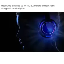 UHF RF Silent Disco Headphones Wireless DJ Headset 5 Pcs and 1 Transmitter 500m Distance view 11