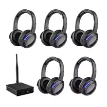 UHF RF Silent Disco Headphones Wireless DJ Headset 5 Pcs and 1 Transmitter 500m Distance view 7