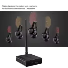UHF RF Silent Disco Headphones Wireless DJ Headset 5 Pcs and 1 Transmitter 500m Distance view 10