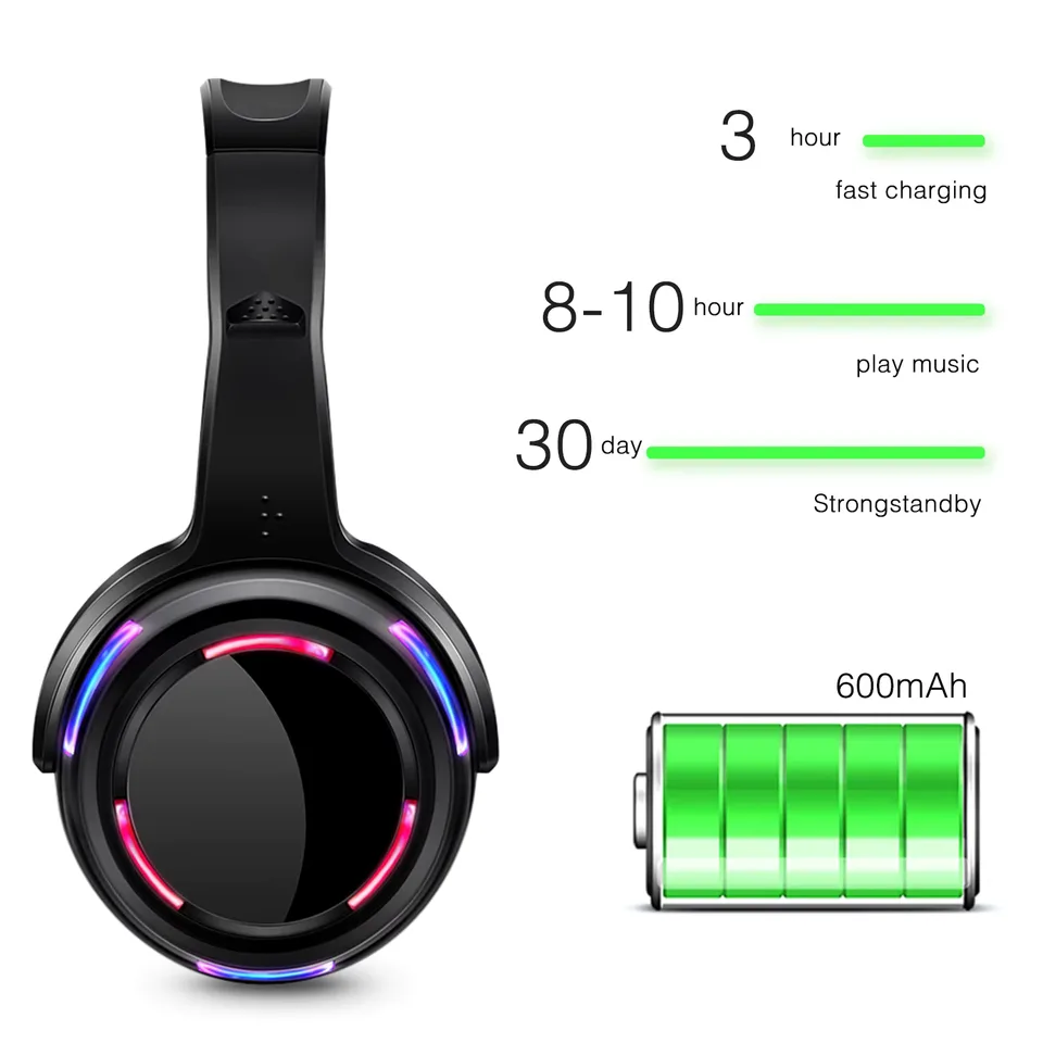 UHF RF Silent Disco Headphones Wireless DJ Headset 5 Pcs and 1 Transmitter 500m Distance view 5