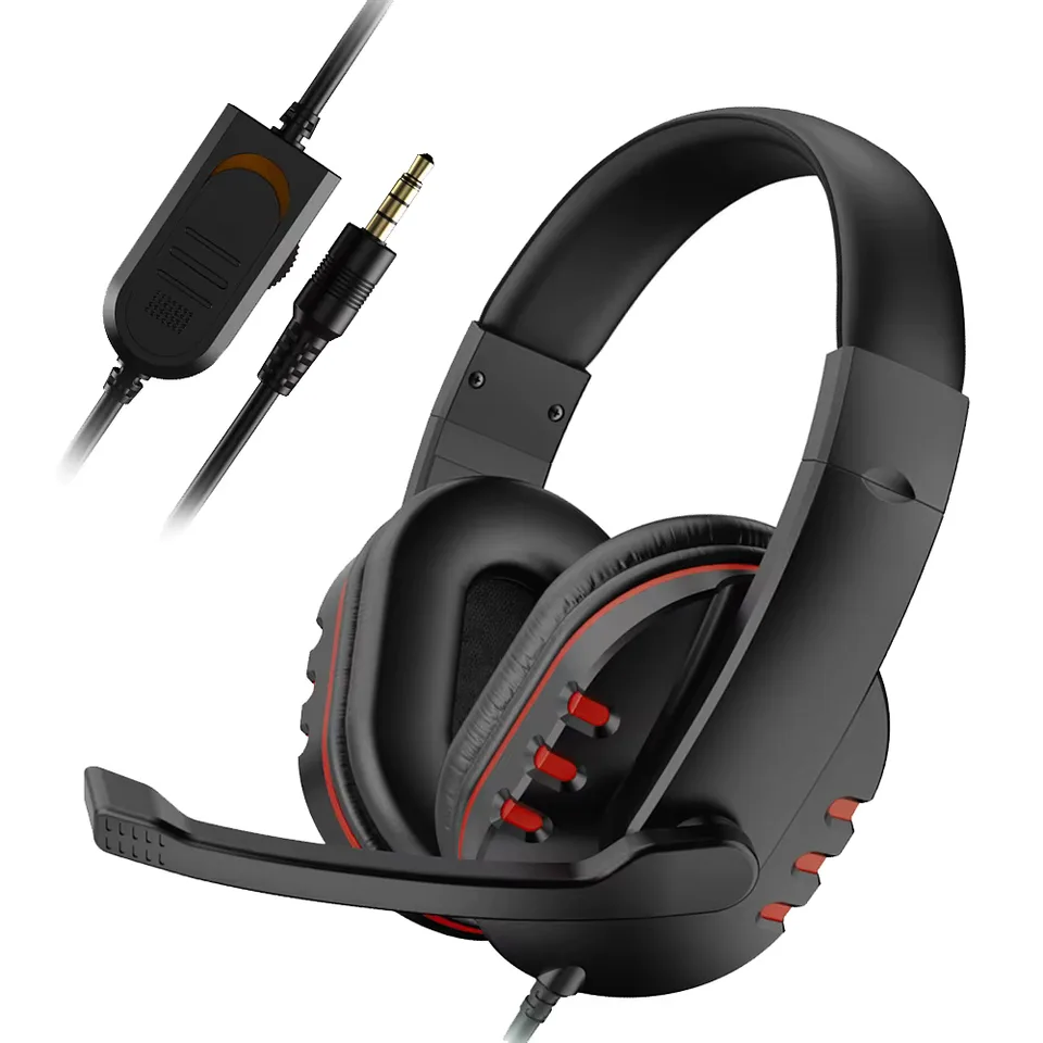 Blue Red Wired Gaming Headset 3.5mm with Mic for PS4 PC view 2