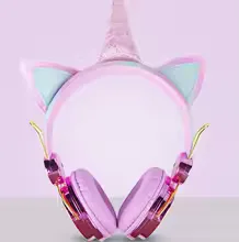 Unicorn Kids Pink Headphones for Girls Children Teens Wired Headset w/Microphonefor School Birthday Xmas Unicorn Gift view 17